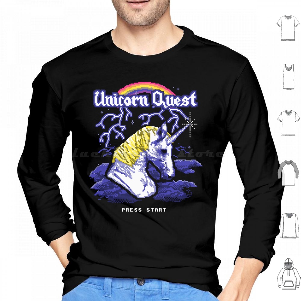 Arcade Quest - Felpa con cappuccio Unicorn Quest in